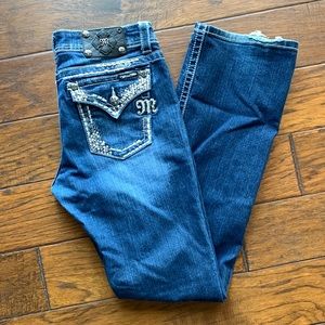 Miss Me 28 medium/dark boot cut jeans good condition